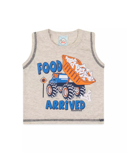 Conjunto Curto para Bebê Menino Caminhão Mescla