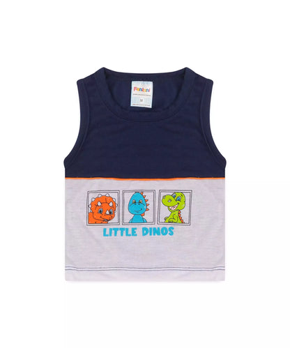 Conjunto Curto para Bebê Menino Dinossauro Laranja