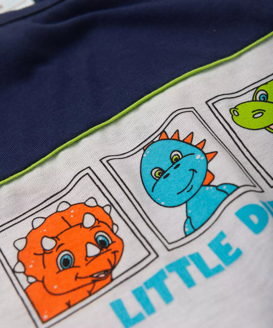 Conjunto Curto para Bebê Menino no Dinossauro Verde