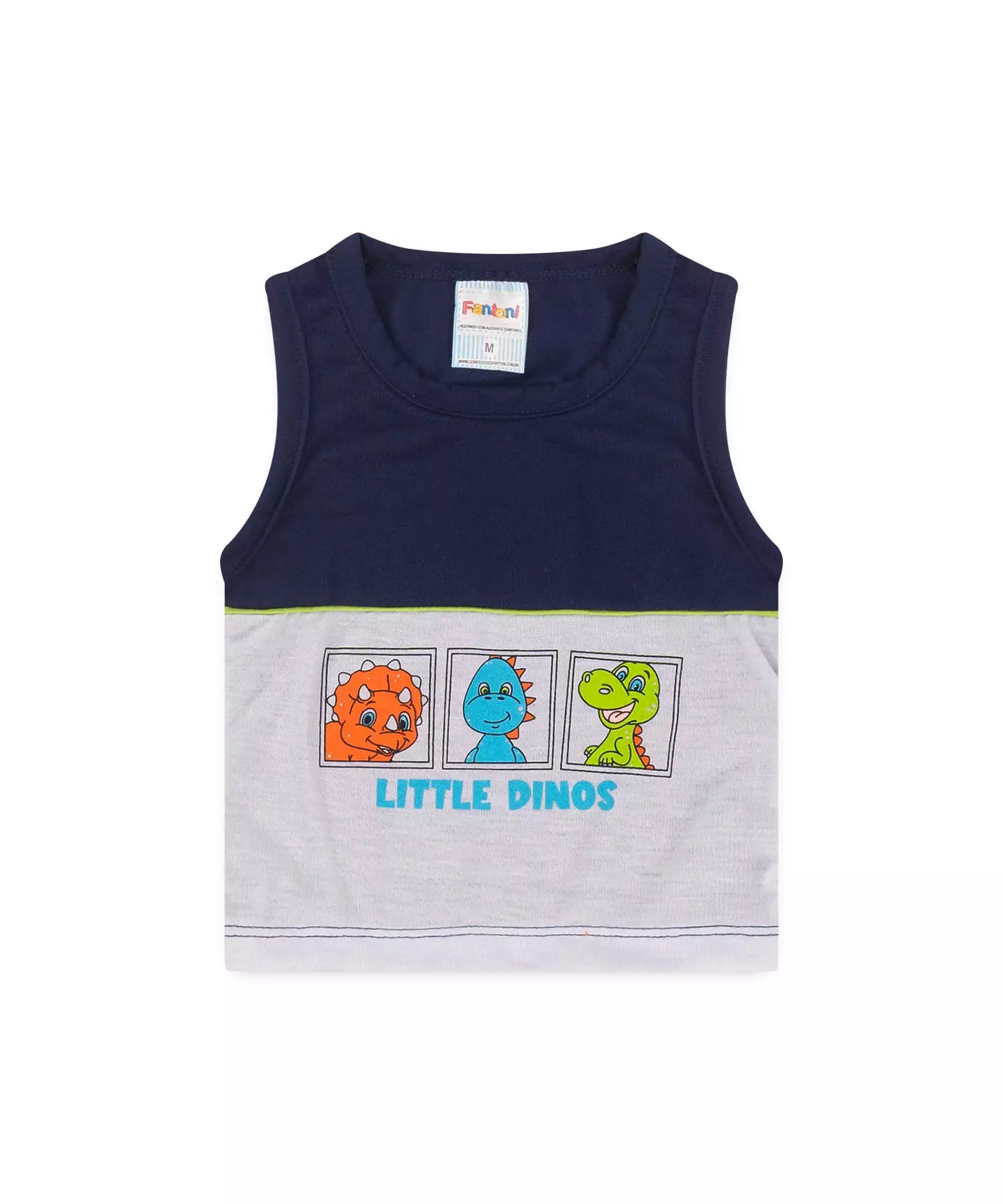 Conjunto Curto para Bebê Menino no Dinossauro Verde
