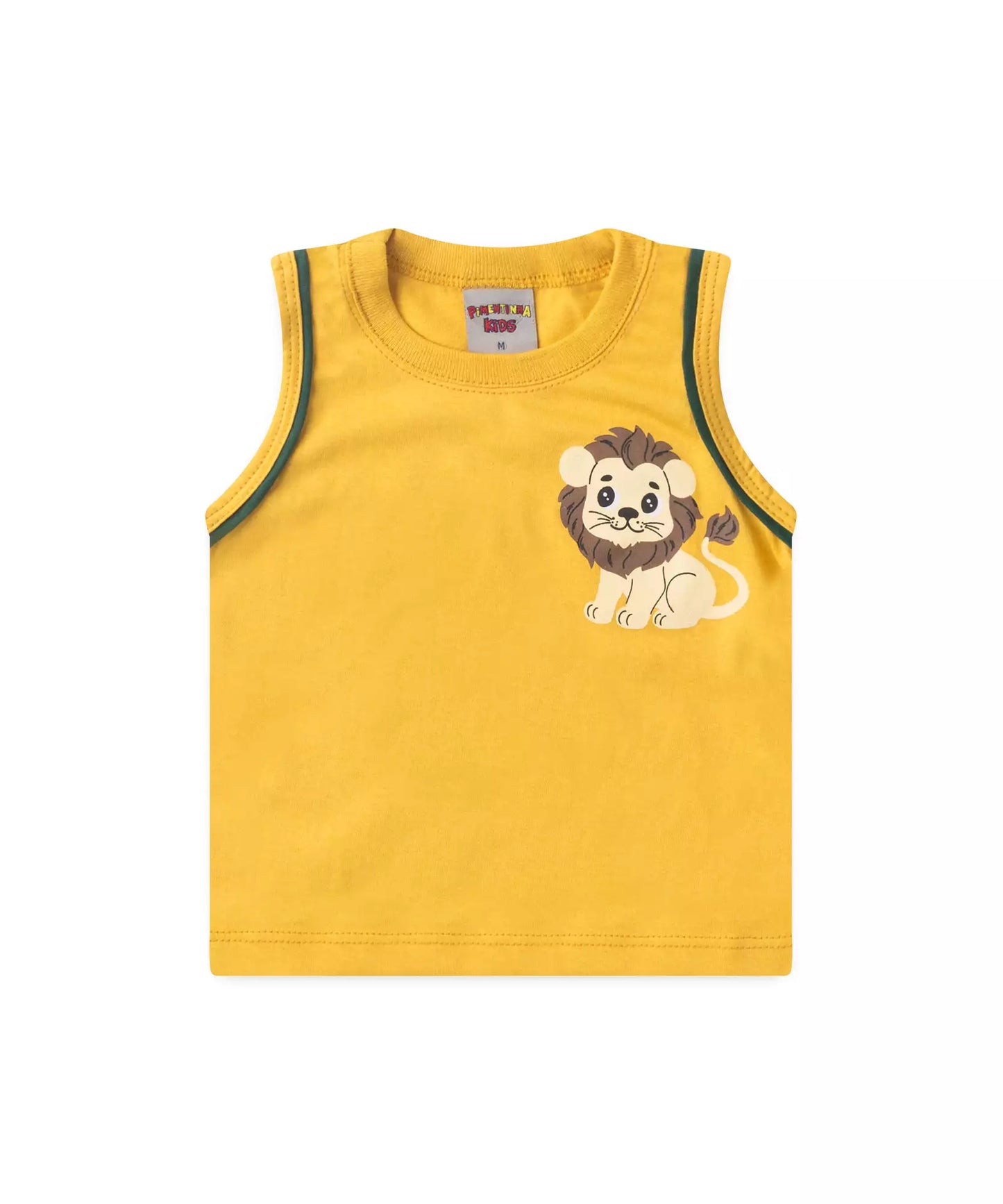 Conjunto Curto para Bebê Menino Leãozinho do Safari Amarelo