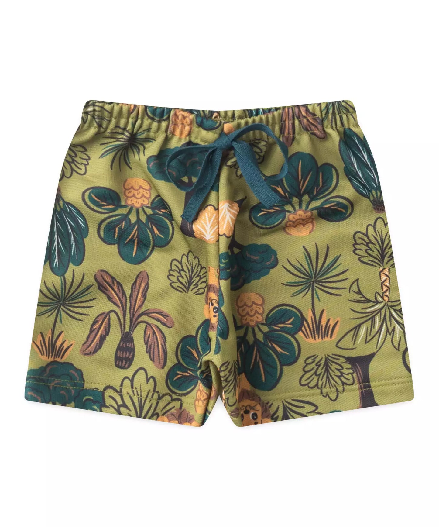 Conjunto Curto para Bebê Menino Leãozinho do Safari Amarelo
