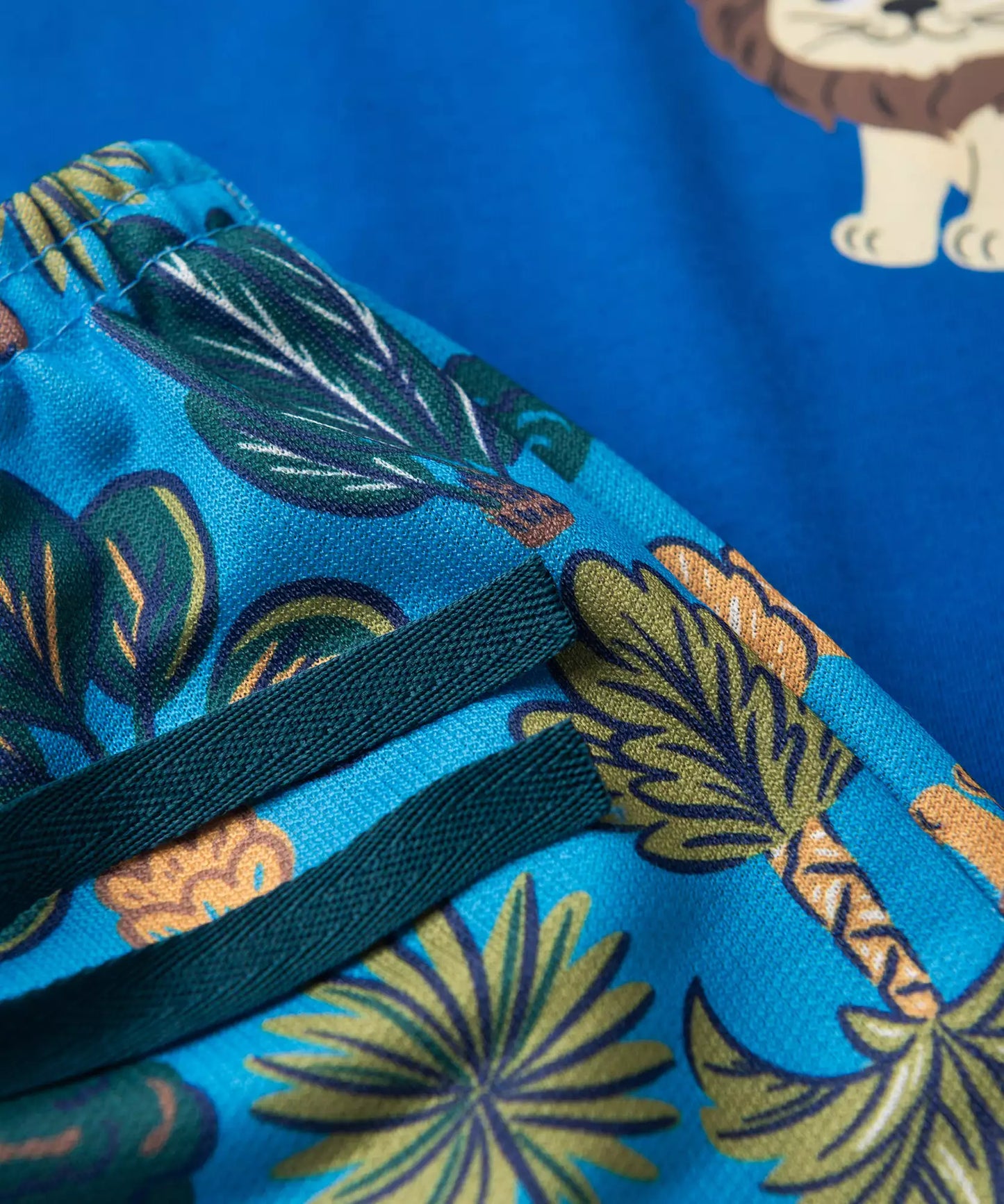 Conjunto Curto para Bebê Menino Leãozinho do Safari Marinho