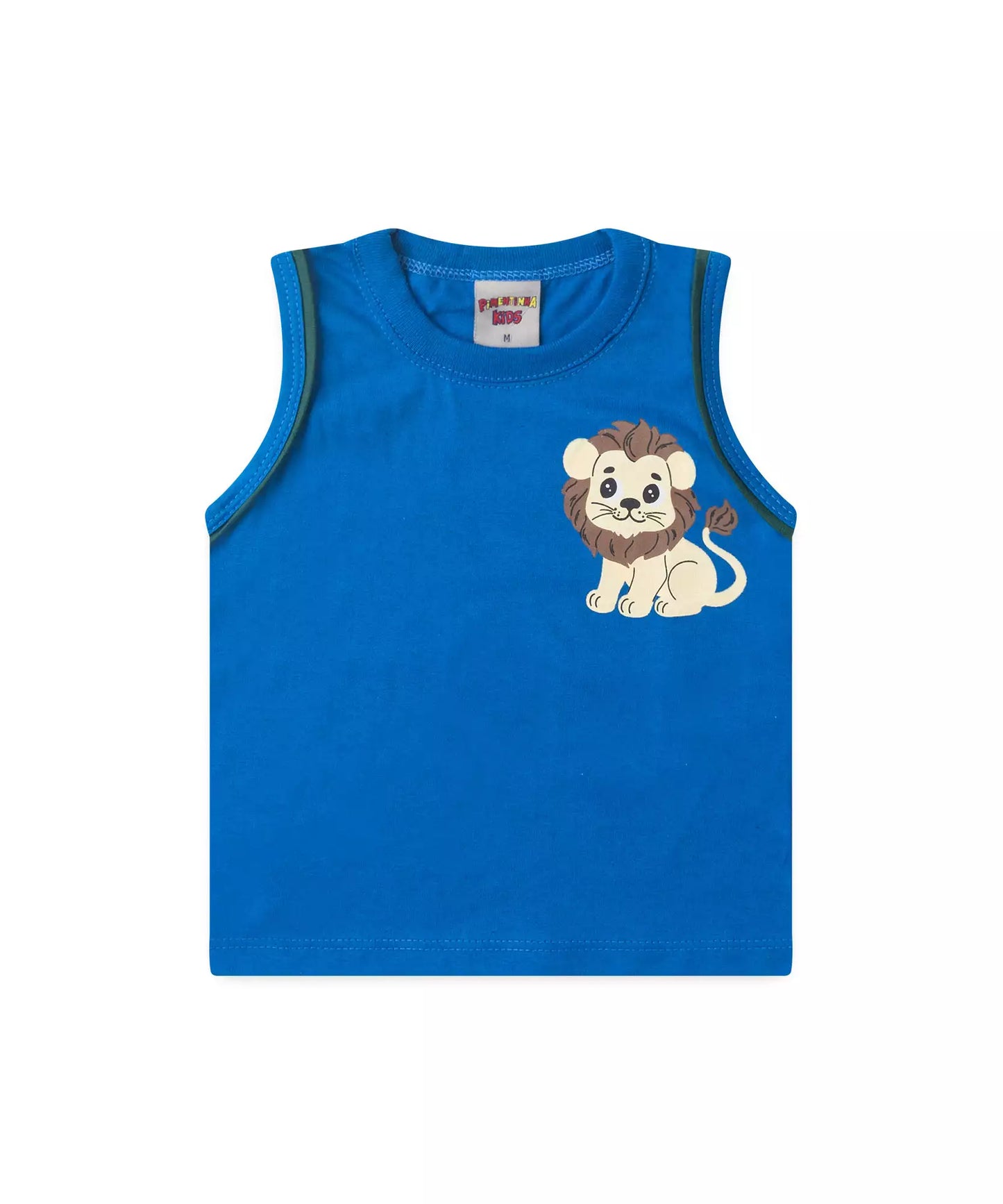 Conjunto Curto para Bebê Menino Leãozinho do Safari Marinho