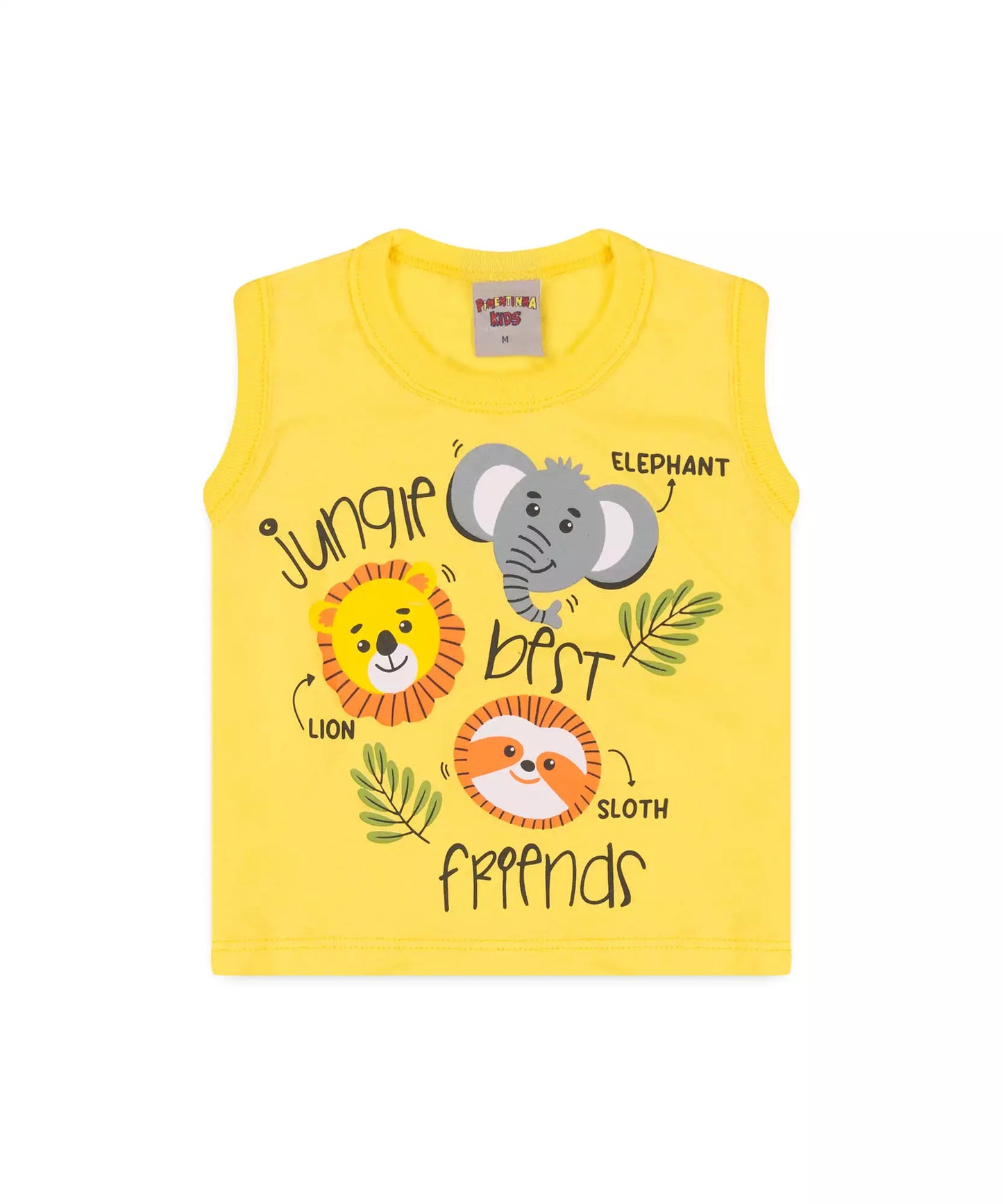 Conjunto Curto para Bebê Menino Safari Amarelo