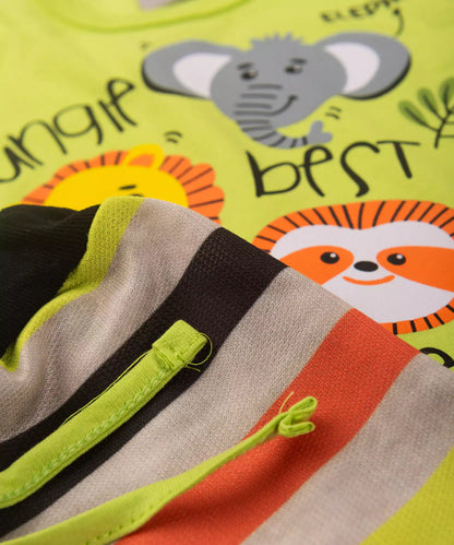 Conjunto Curto para Bebê Menino Verde Safari