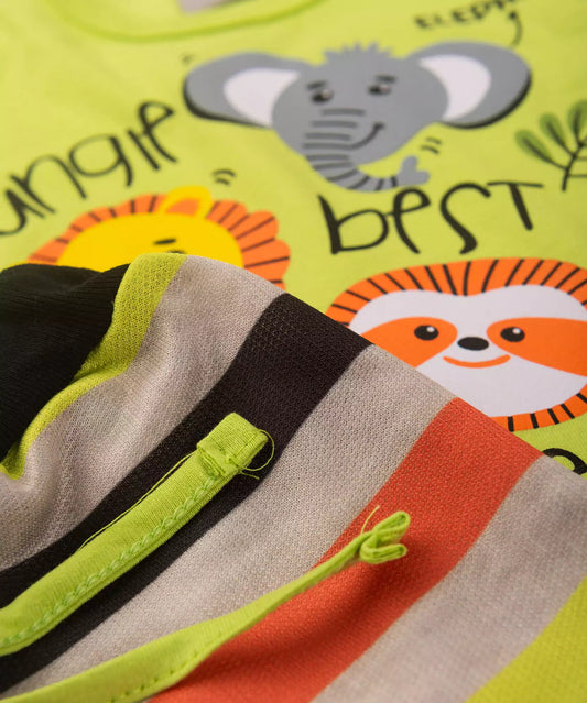 Conjunto Curto para Bebê Menino Verde Safari
