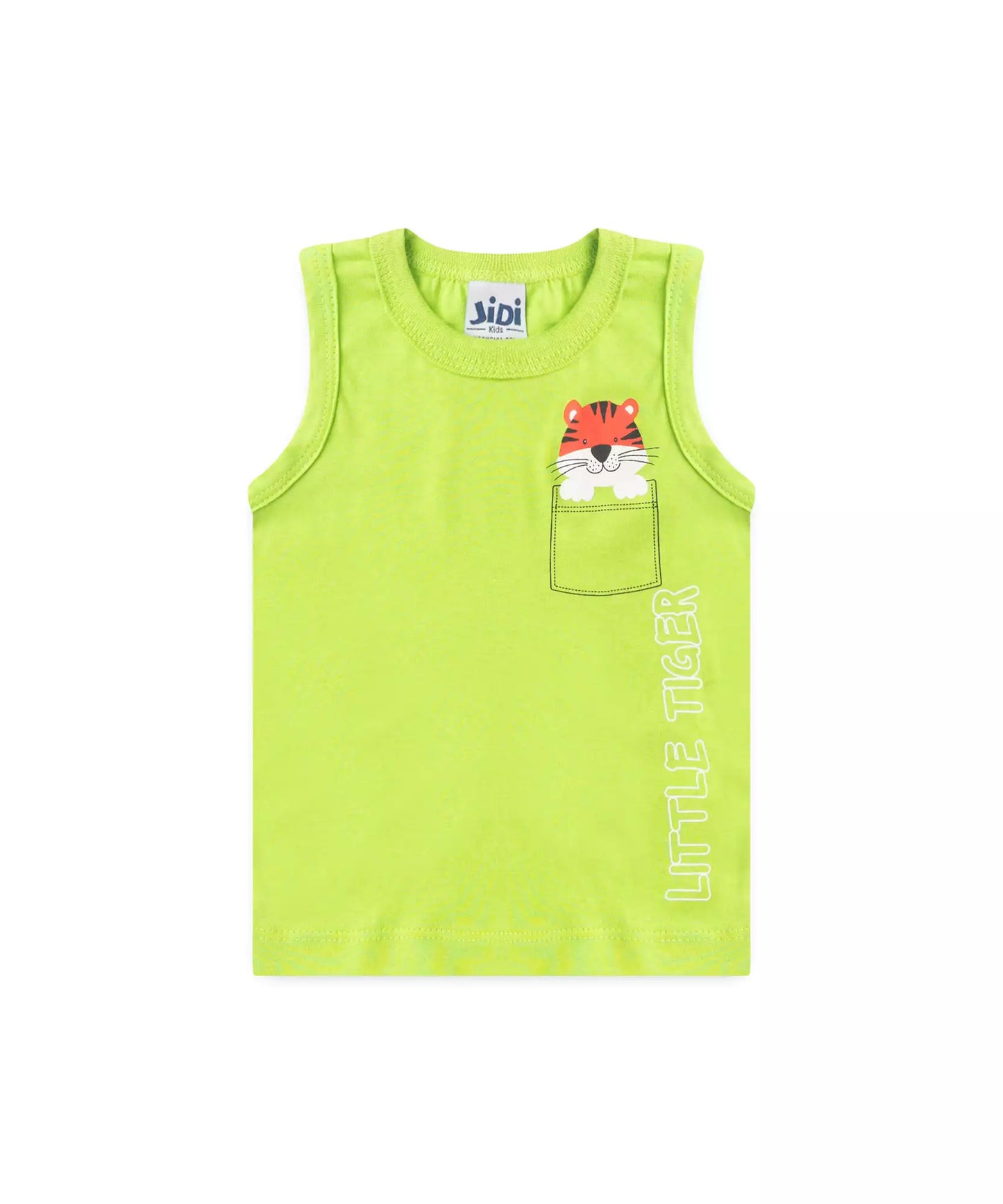 Conjunto Curto para Bebê Menino Tigrinho Verde