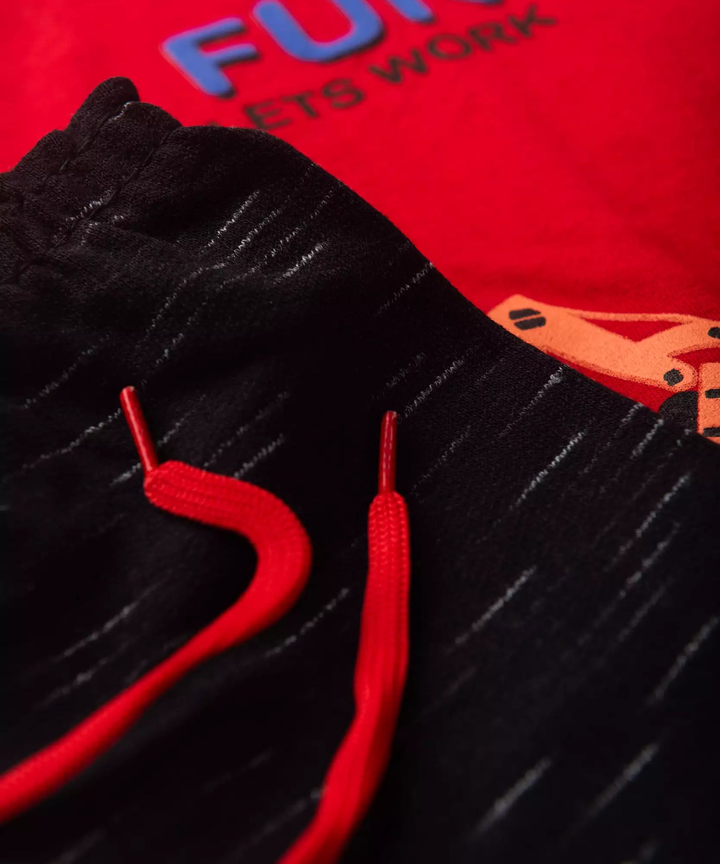 Conjunto Curto para Bebê Menino Trator Vermelho