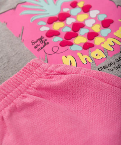 Conjunto Curto para Menina Abacaxi Mescla