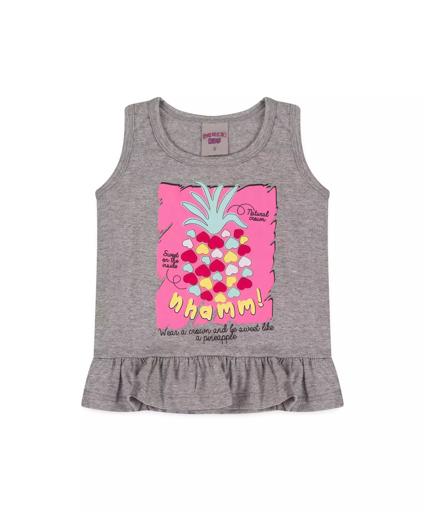 Conjunto Curto para Menina Abacaxi Mescla