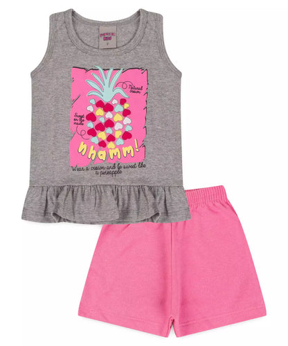Conjunto Curto para Menina Abacaxi Mescla
