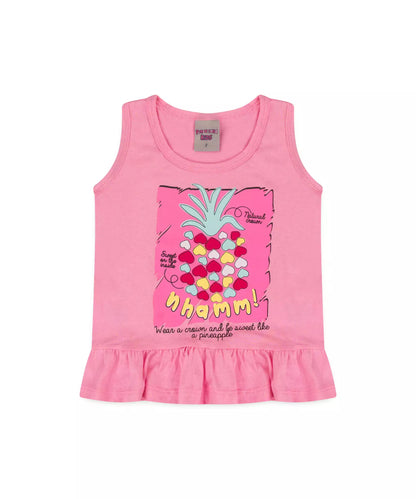 Conjunto Curto para Menina Abacaxi Rosa