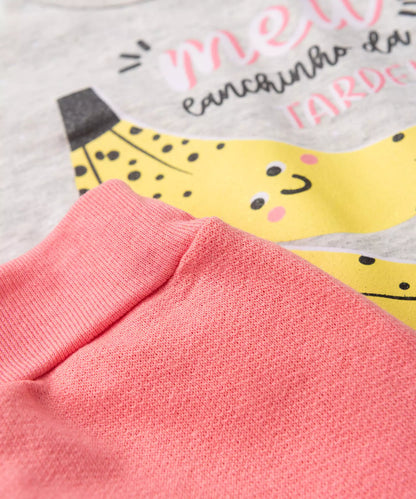 Conjunto Curto para Menina Banana Divertida Mescla