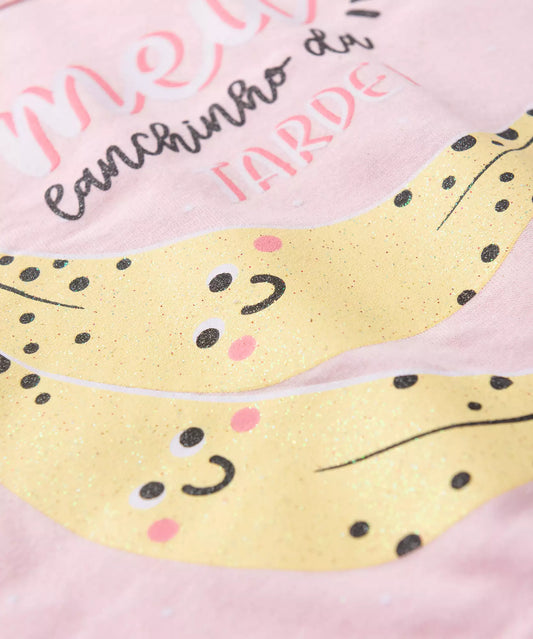 Conjunto Curto para Menina Banana Divertida Rosa