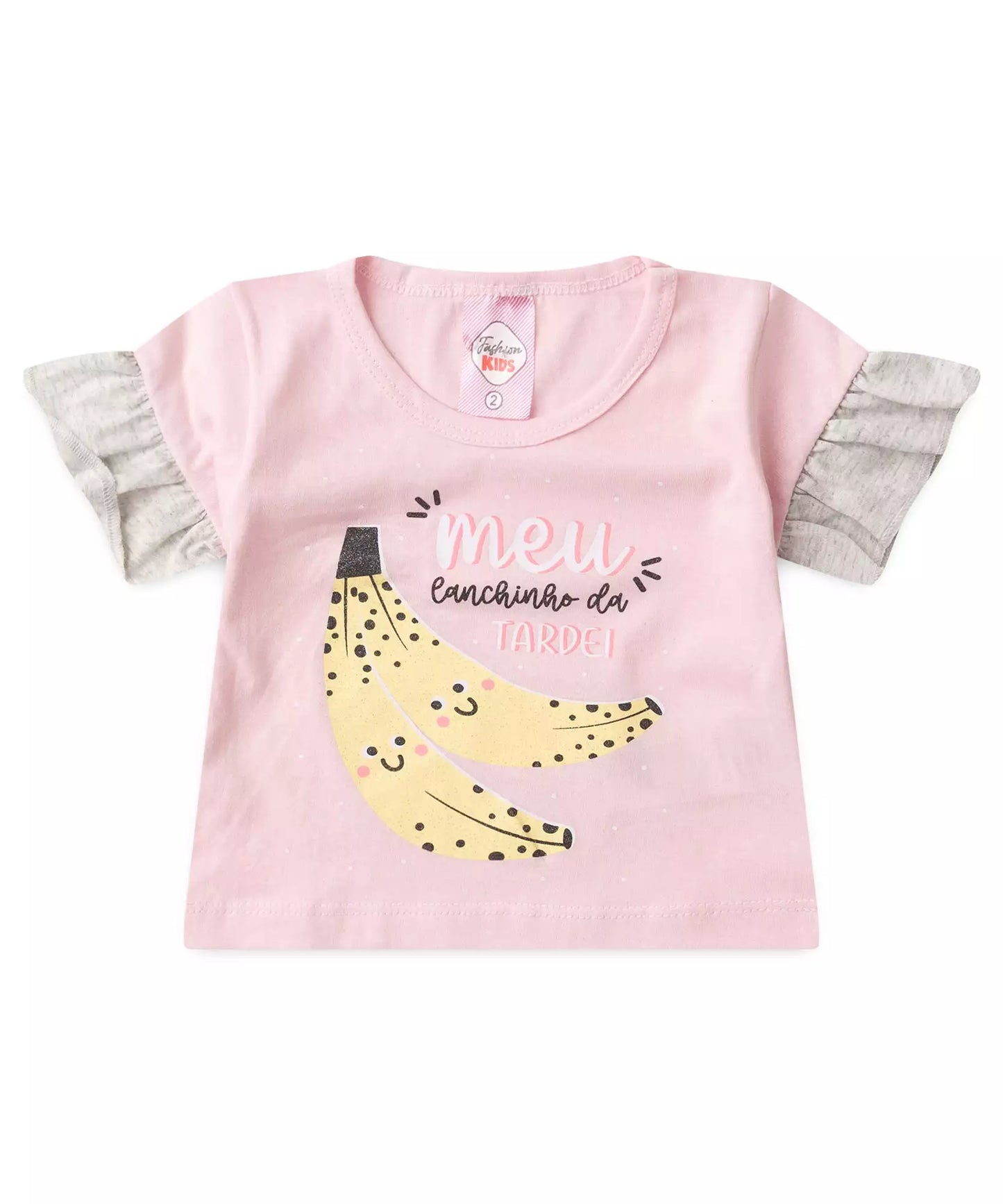 Conjunto Curto para Menina Banana Divertida Rosa