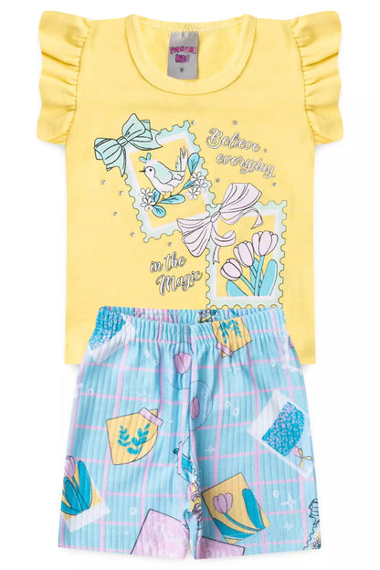 Conjunto Curto para Menina Believe Everyday Rosa