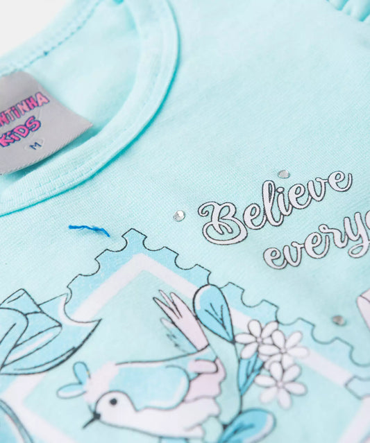 Conjunto Curto para Menina Believe Everyday Azul