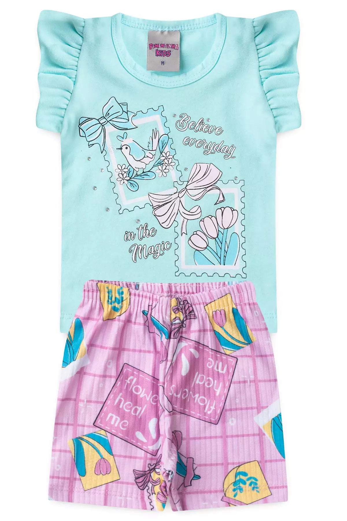 Conjunto Curto para Menina Believe Everyday Azul