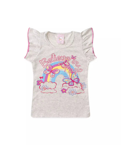 Conjunto Curto para Menina Borboletas Mescla