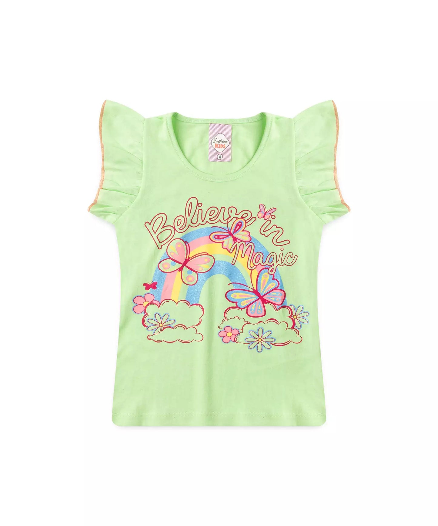 Conjunto Curto para Menina Borboletas Verde