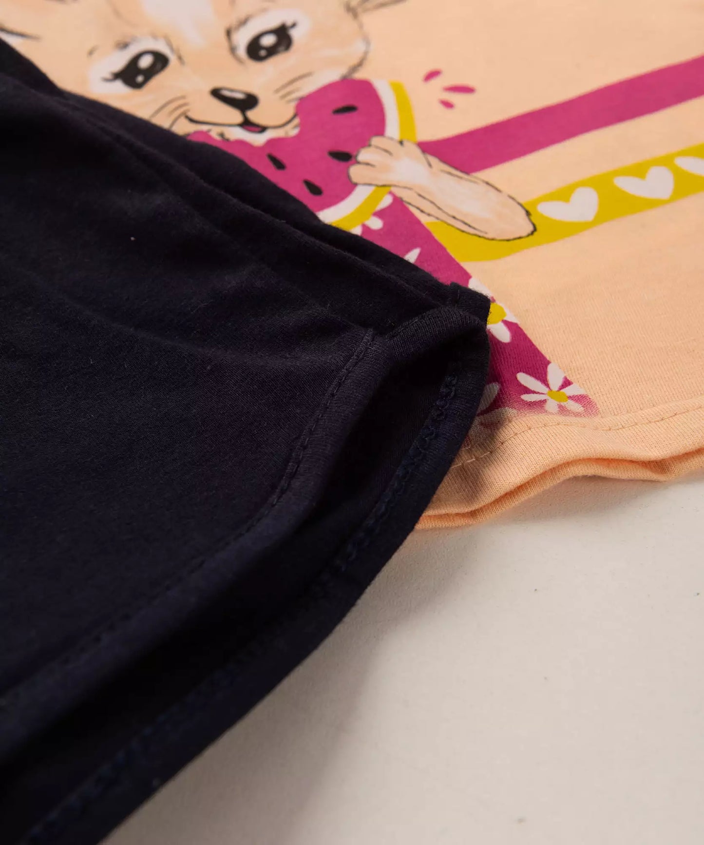 Conjunto Curto para Menina Cachorrinho Salmão