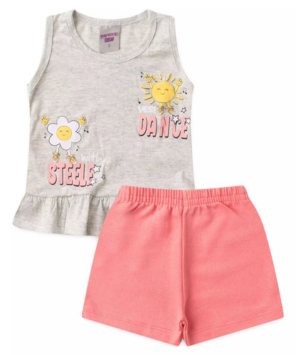 Conjunto Curto para Menina Dance Mescla