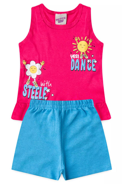 Conjunto Curto para Menina Dance Pink