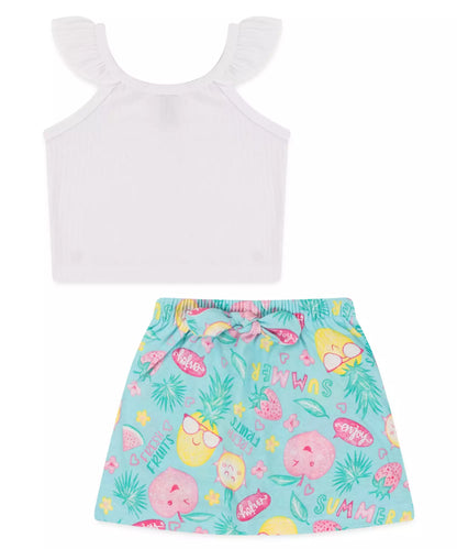 Conjunto Curto para Menina Frutal Branco