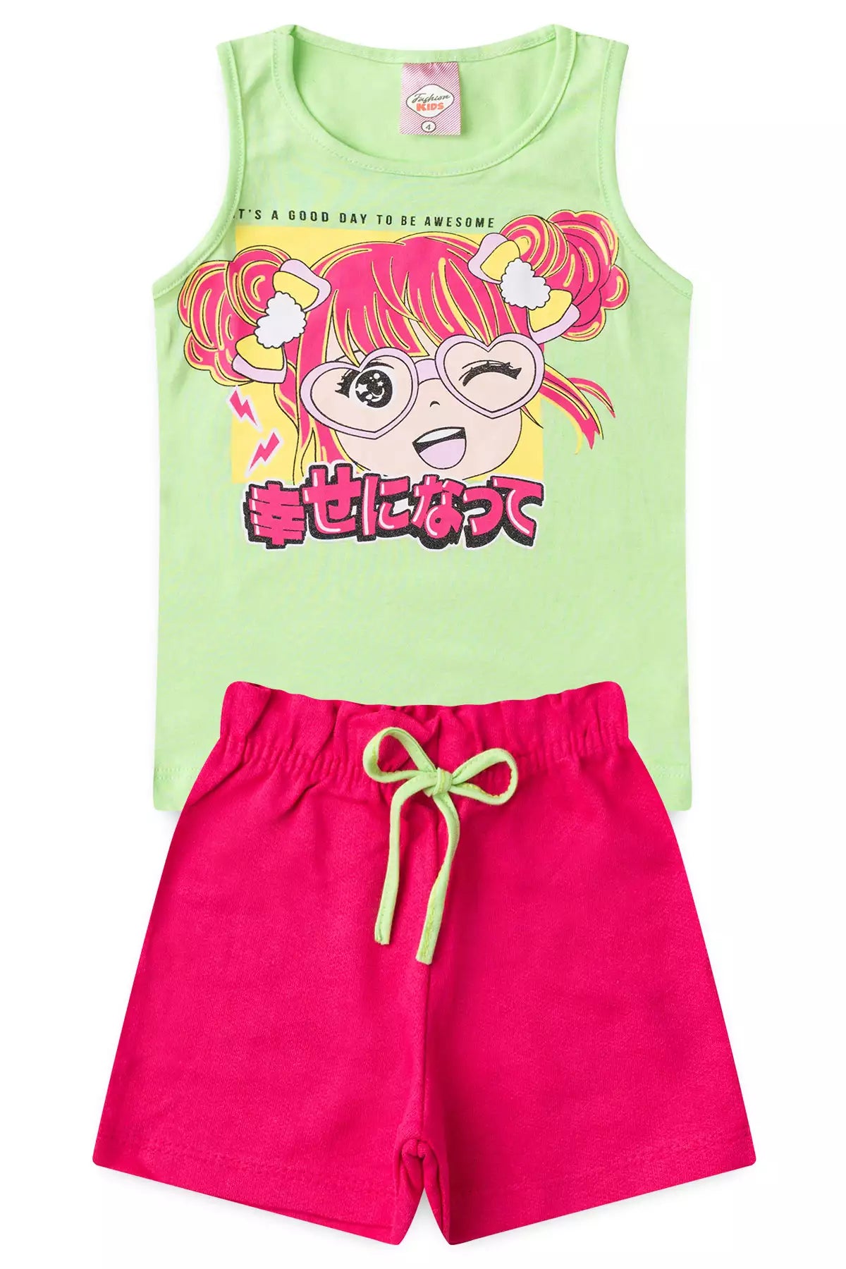 Conjunto Curto para Menina Garotinha Fashion Verde