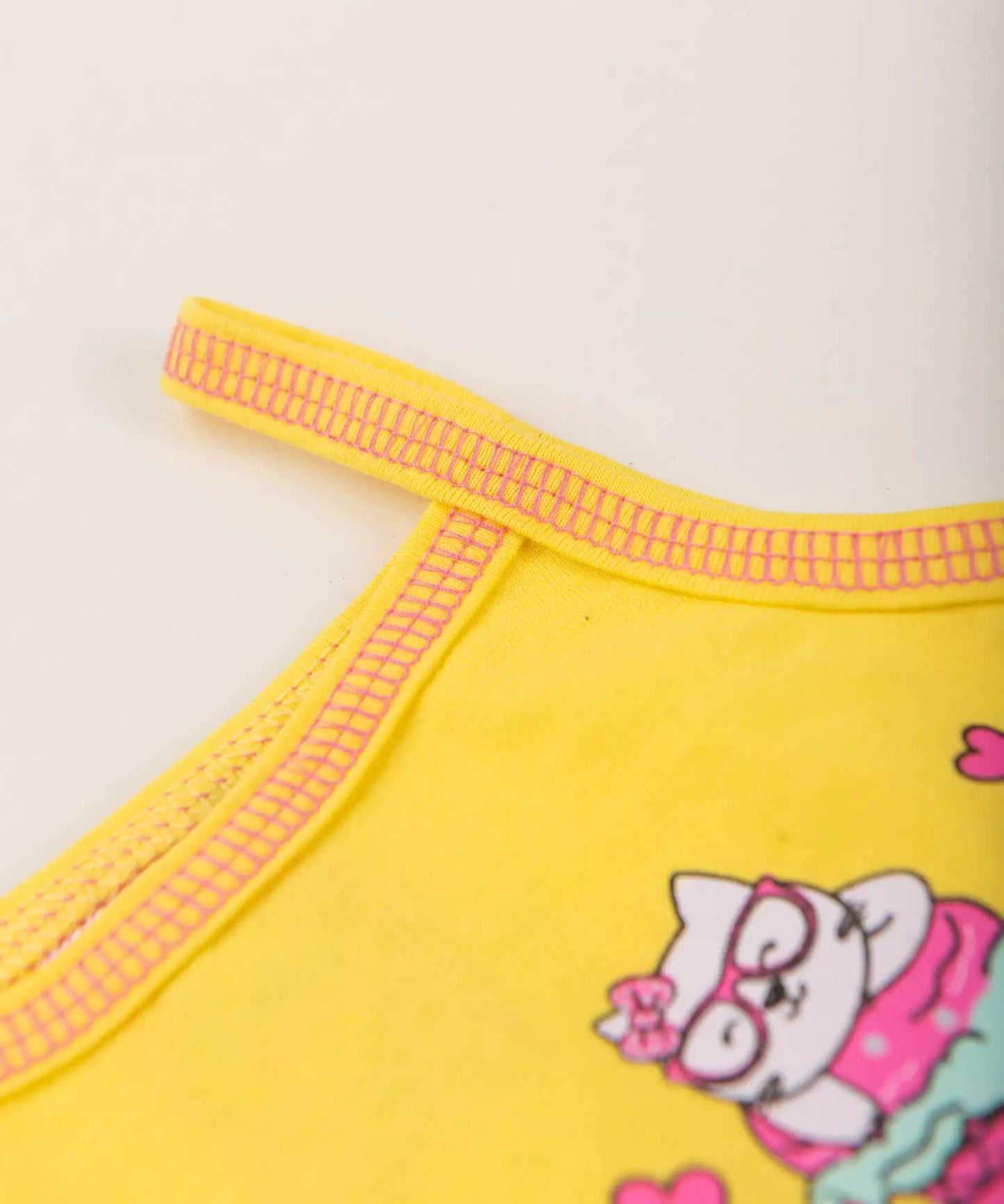 Conjunto Curto para Menina Gatinho Amarelo