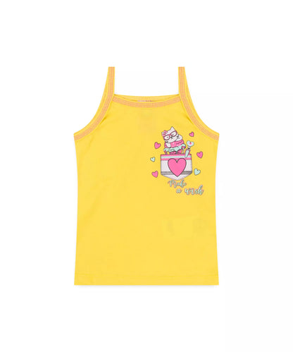 Conjunto Curto para Menina Gatinho Amarelo