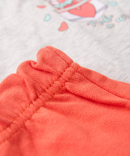 Conjunto Curto para Menina Gatinho Mescla