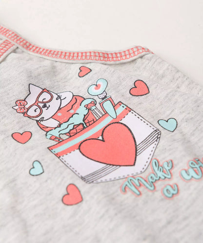 Conjunto Curto para Menina Gatinho Mescla