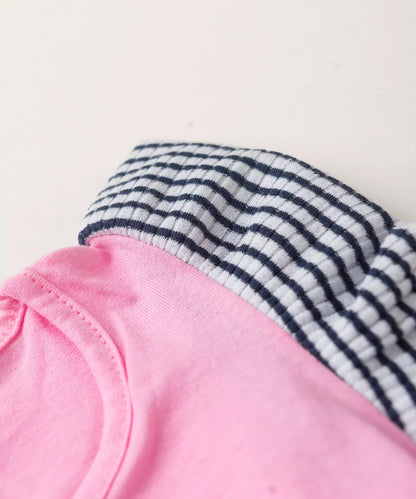 Conjunto Curto para Menina Gatinho em Rosa