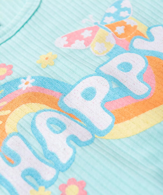 Conjunto Curto para Menina Happy Day Azul