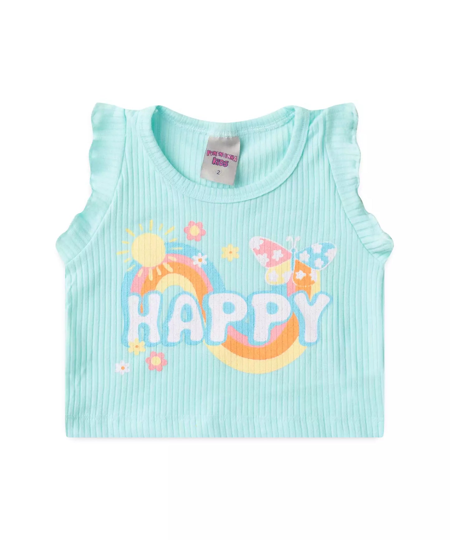 Conjunto Curto para Menina Happy Day Azul