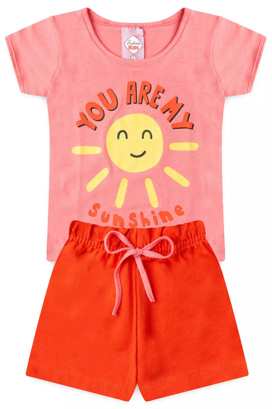 Conjunto Curto para Menina Solzinho Rosa