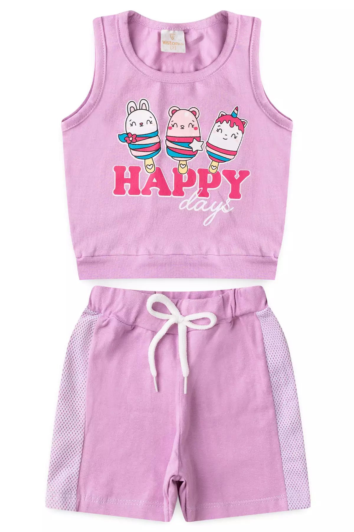 Conjunto Curto para Menina Unicórnio Lilás