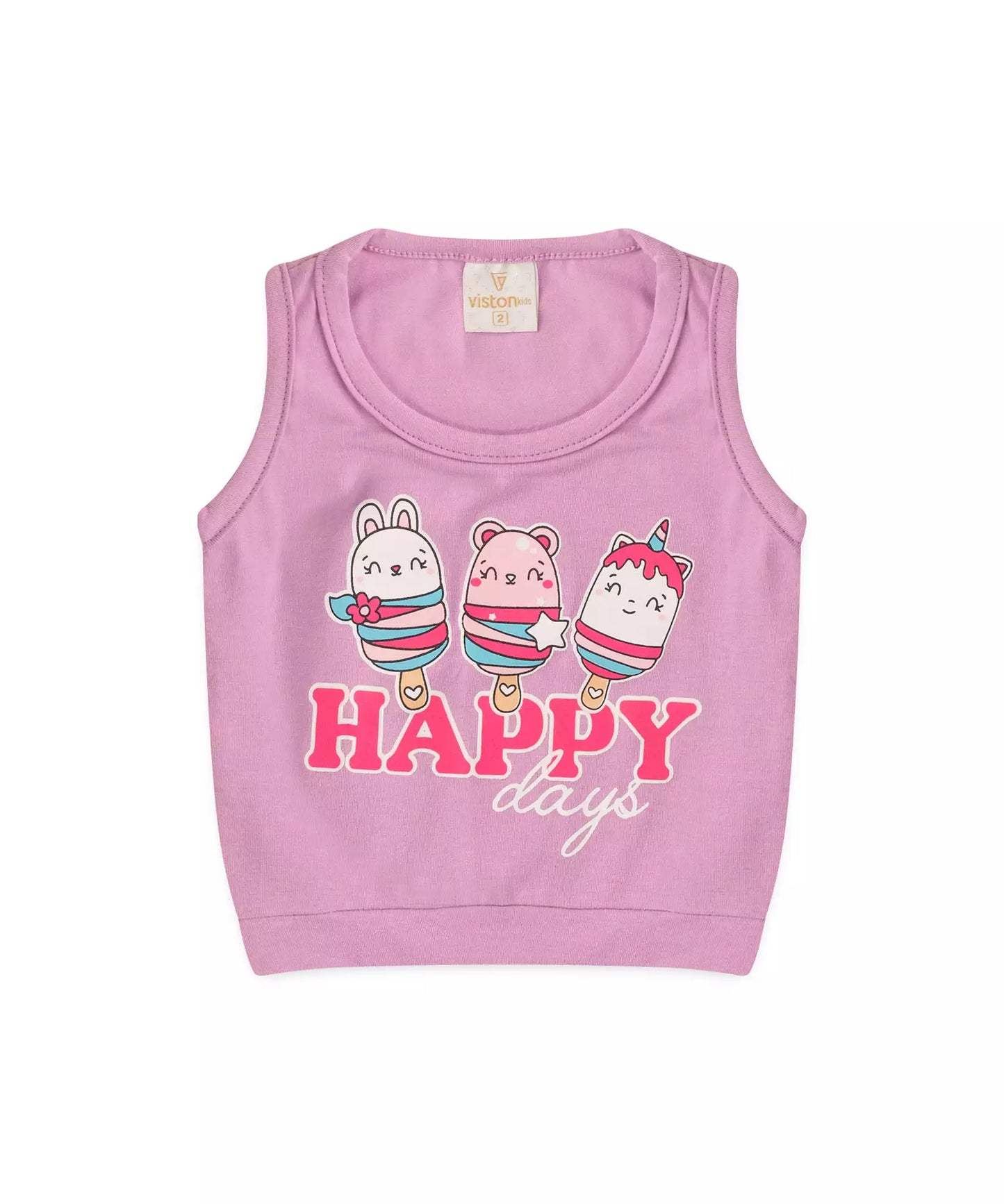 Conjunto Curto para Menina Unicórnio Lilás