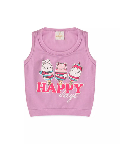 Conjunto Curto para Menina Unicórnio Lilás