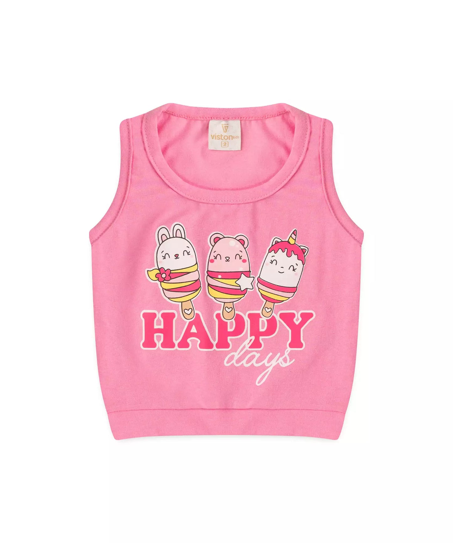 Conjunto Curto para Menina Unicórnio Rosa