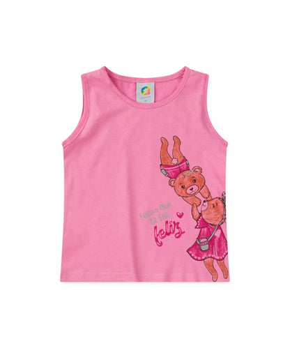 Conjunto Curto para Menina Ursinhas Rosa