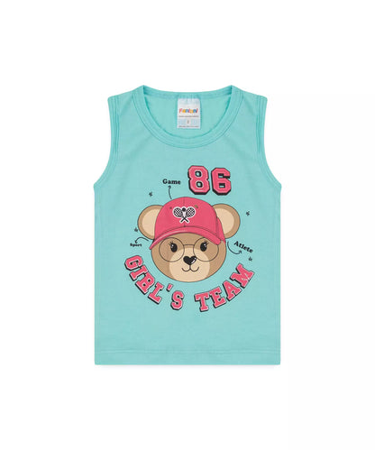 Conjunto Curto para Menina Ursinho em Verde