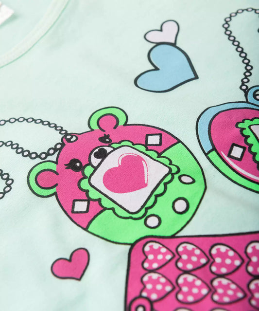 Conjunto Curto para Menina no Ursinho em Verde