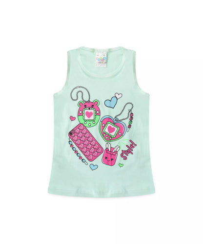 Conjunto Curto para Menina no Ursinho em Verde