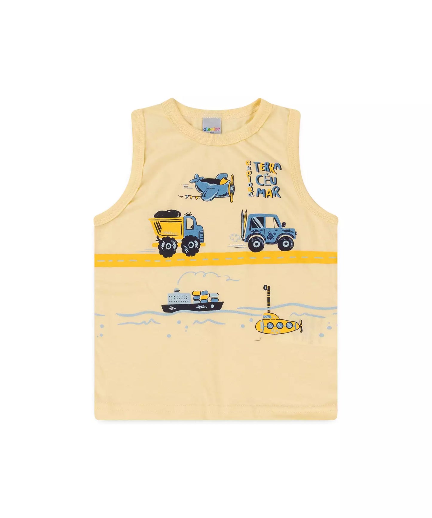 Conjunto Curto para Menino Carrinho Amarelo