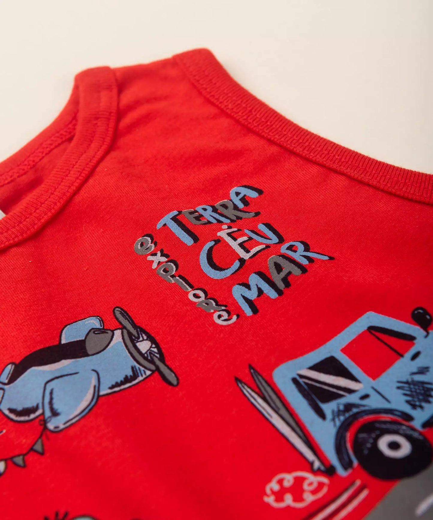 Conjunto Curto para Menino Carrinhos Vermelho