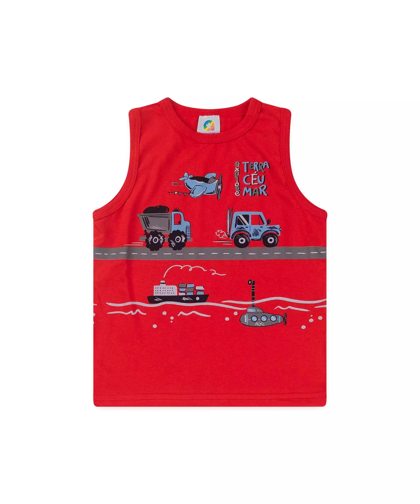 Conjunto Curto para Menino Carrinhos Vermelho