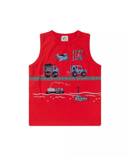 Conjunto Curto para Menino Carrinhos Vermelho